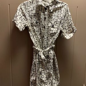 Merona brown and beige print dress size M